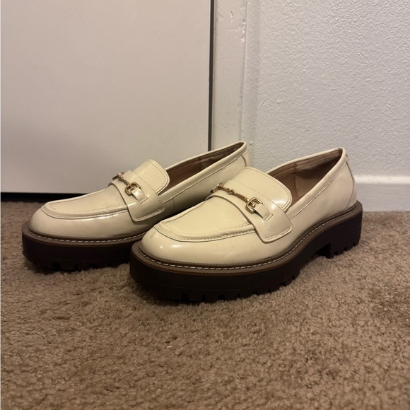 Sam Edelman Shoes - Sam Edelman Cream Loafers with Gold Accent